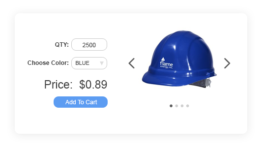 Blue Hardhat With Bulk Discount Example